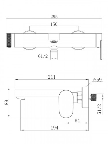 Смеситель для ванны Agger Sweet A2710055 цвет Оружейная сталь