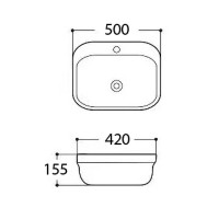 Раковина Aquatek Амадео 50 AQ5042-00 Белая фарфор накладная