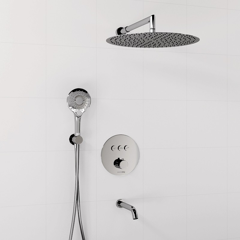 Душевая система WasserKRAFT Dinkel A175817 с термостатом Хром латунь встраиваемый