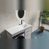 Раковина Maretti Umbria 110 R UM13SM93-844 с местом под стиральную машину Белая искусственный камень (литьевой мрамор) с местом под стиральную машину, подвесная, полувстраиваемая