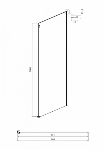 Душевая стенка Ambassador Benefit 80 80HX профиль Хром стекло прозрачное