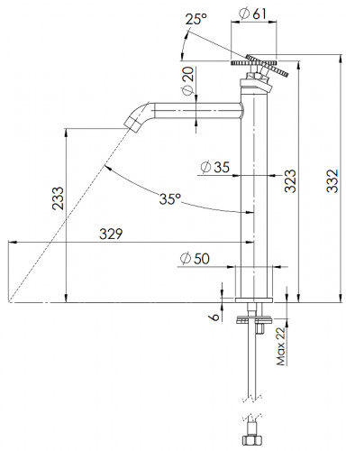 Смеситель для раковины Remer Chrono CH11LXLNO цвет Черный матовый