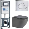 Комплект унитаза с инсталляцией WeltWasser MARBERG 410 + MERZBACH 043 MT-GR + MAR 410 RD-CR 10000011390 цвет Серый матовый с сиденьем Микролифт и клавишей смыва цвет Хром