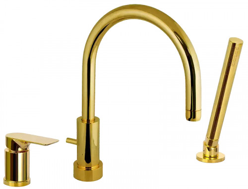 Смеситель на борт ванны Remer Infinity I07DO цвет Золото глянцевое