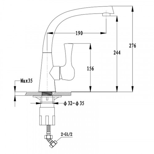 Смеситель для кухни GranFest 3723 цвет Серый