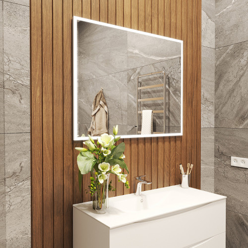 Зеркало Bond Cube 100x80 M44ZE-10080 с подсветкой с сенсорным выключателем стекло