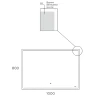 Зеркало Bond Cube 100x80 M44ZE-10080 с подсветкой с сенсорным выключателем стекло