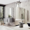 Шторка на ванну Maybah Glass MGV-93-2ш 700x1400 в широком профиле Бронза стекло сатиновое