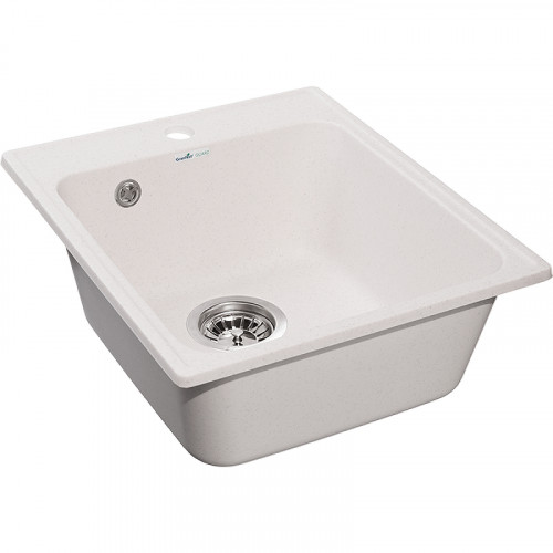 Кухонная мойка GranFest Quarz GF-Z17 Белая искусственный камень (литьевой мрамор) встраиваемый