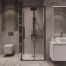 Душевой уголок Grossman Cosmo 80х80 300.K33.02.8080.21.00 профиль Черный матовый стекло прозрачное