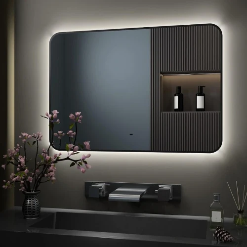 Зеркало Maretti Florenza 100 FL1410070P14EL с подсветкой цвет Черный с бесконтактным выключателем