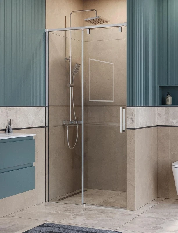 Душевая дверь BelBagno Soft Close-1 100 SOFT_CLOSE-1-BF-1-100-C-Cr профиль Хром стекло прозрачное