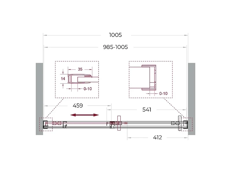 Душевая дверь BelBagno Soft Close-1 100 SOFT_CLOSE-1-BF-1-100-C-Cr профиль Хром стекло прозрачное