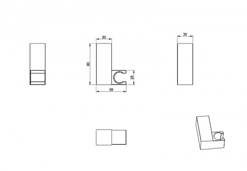Держатель ручного душа Wonzon &amp; Woghand WW-994220-MB цвет Черный матовый