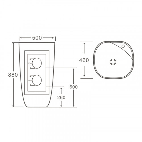 Раковина SantiLine 50 SL-4018 Белая фаянс напольный