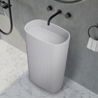 Раковина Abber Stein 55 AS2502-H Белая матовая искусственный камень (литьевой мрамор) напольный