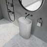 Раковина Abber Stein 55 AS2502-H Белая матовая искусственный камень (литьевой мрамор) напольный
