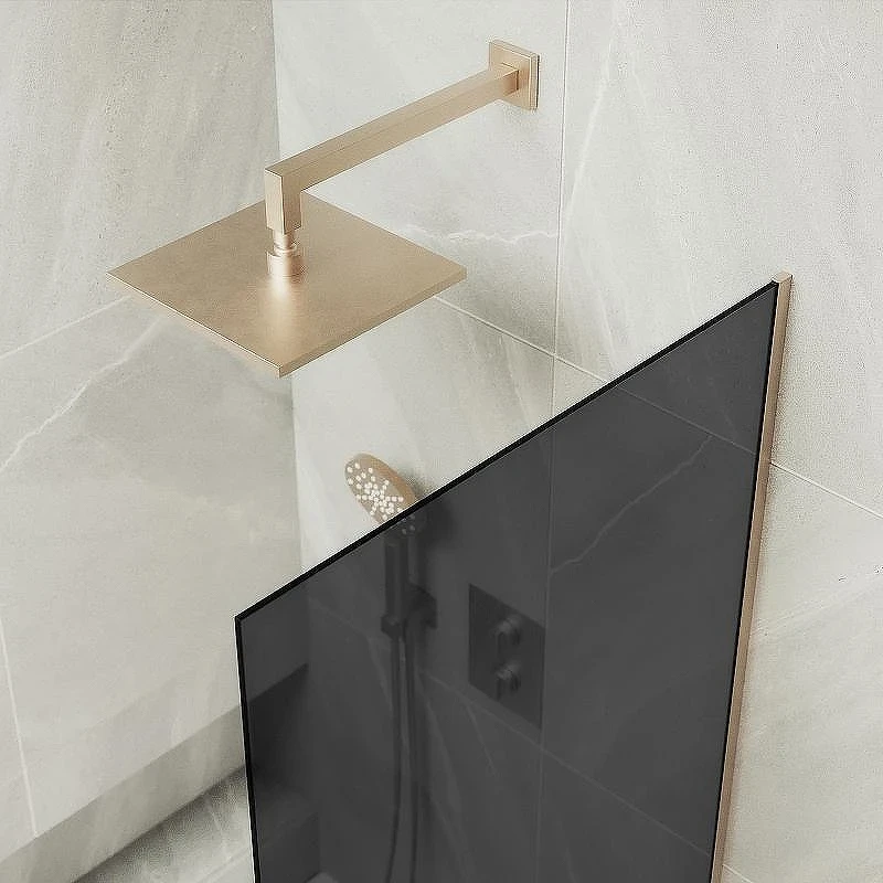 Шторка на ванну Maybah Glass MGV-82-2у 800x1400 в узком профиле Бронза стекло графитовое