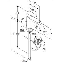 Смеситель для раковины Kludi Pure Solid 342900575 Хром латунь