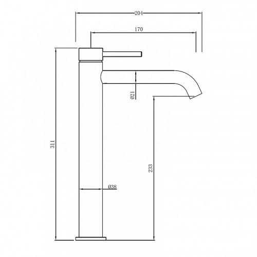 Смеситель для раковины Abber Wasser Kreis 316 AF8111BG-L цвет Золото брашированное