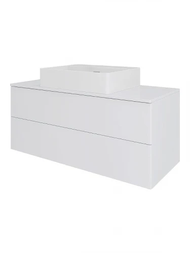 Тумба с раковиной Orange Отто 100 Ot-100TuMDF+B04-500W подвесная цвет Белый глянцевый