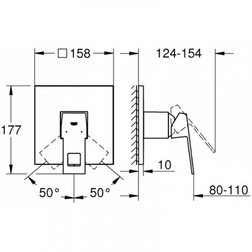 Смеситель для душа Grohe Eurocube 24061000 Хром латунь встраиваемый