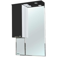 Зеркало со шкафом Bellezza Альфа 55 L 4618808002049 с подсветкой Белое Черное МДФ / ЛДСП, стекло