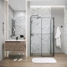 Душевой уголок Grossman Galaxy 110x100 120.K33.01.1110.21.00 профиль Черный матовый стекло прозрачное