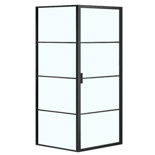 Душевой уголок Azario Richmond 80х80 AZ-NAG1221 800 BLACK профиль Черный стекло прозрачное