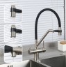 Смеситель для кухни Gappo G4398-85 Сатин Черный латунь