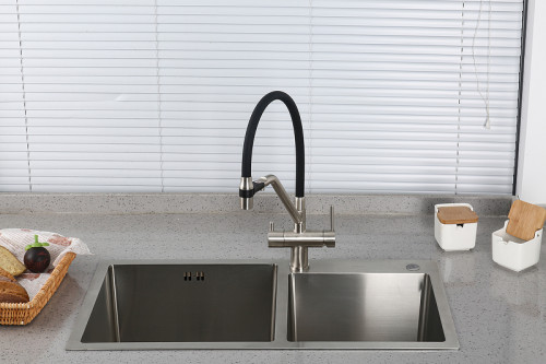 Смеситель для кухни Gappo G4398-85 Сатин Черный латунь