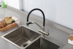 Смеситель для кухни Gappo G4398-85 Сатин Черный латунь