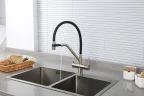 Смеситель для кухни Gappo G4398-85 Сатин Черный латунь