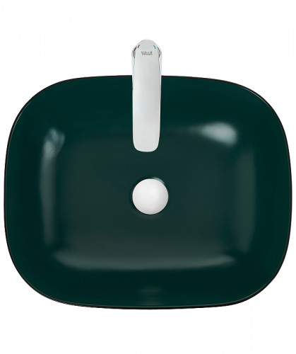 Раковина-чаша WeltWasser Elbach M2143 BBG 49 10000005600 Черно-зеленая матовая фаянс накладная