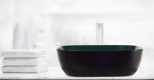 Раковина-чаша WeltWasser Elbach M2143 BBG 49 10000005600 Черно-зеленая матовая фаянс накладная