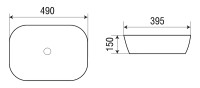 Раковина-чаша WeltWasser Elbach M2143 BBG 49 10000005600 Черно-зеленая матовая фаянс накладная
