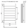 Водяной полотенцесушитель Azario Ancona 500x800 П7 AZ71558 боковое подключение, G 3/4 Хром