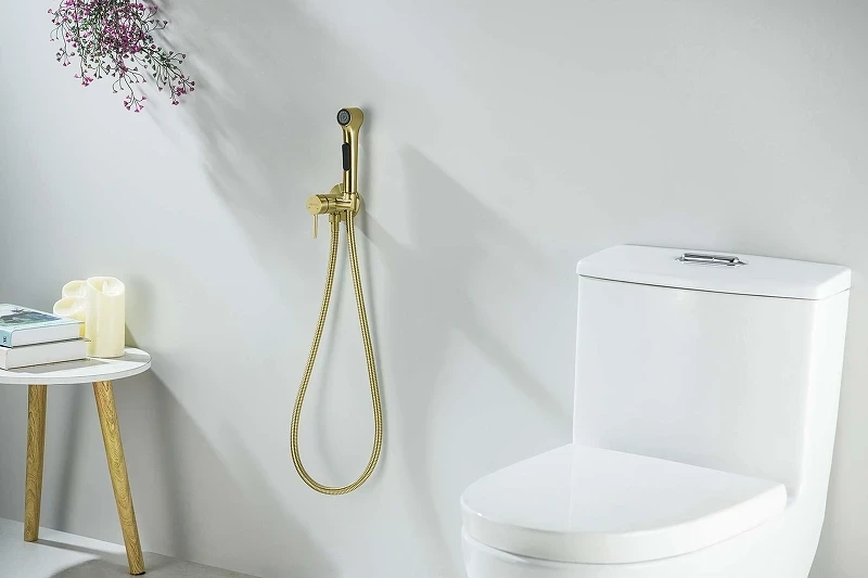 Гигиенический душ со смесителем Aquatek Европа AQ1020BG цвет Золото шлифованное