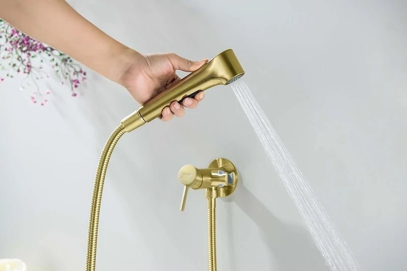 Гигиенический душ со смесителем Aquatek Европа AQ1020BG цвет Золото шлифованное