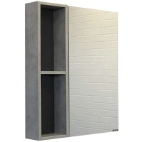 Зеркальный шкаф Comforty Франкфурт 60 00-00004331 Бетон светлый Черное матовое МДФ / ЛДСП, стекло