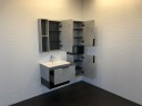 Зеркальный шкаф Comforty Франкфурт 60 00-00004331 Бетон светлый Черное матовое МДФ / ЛДСП, стекло