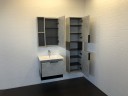 Зеркальный шкаф Comforty Франкфурт 60 00-00004331 Бетон светлый Черное матовое МДФ / ЛДСП, стекло