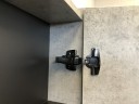 Зеркальный шкаф Comforty Франкфурт 60 00-00004331 Бетон светлый Черное матовое МДФ / ЛДСП, стекло