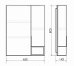 Зеркальный шкаф Comforty Франкфурт 60 00-00004331 Бетон светлый Черное матовое МДФ / ЛДСП, стекло