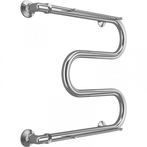 Водяной полотенцесушитель Terminus М-образный с/п (1) 500x500 4620768880339 с полкой Хром, боковое подключение, G 1" НР