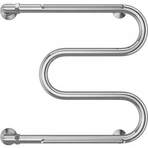 Водяной полотенцесушитель Terminus М-образный с/п (1) 500x500 4620768880339 с полкой Хром, боковое подключение, G 1" НР