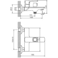 Смеситель для ванны Haiba HB60176 Хром на стену