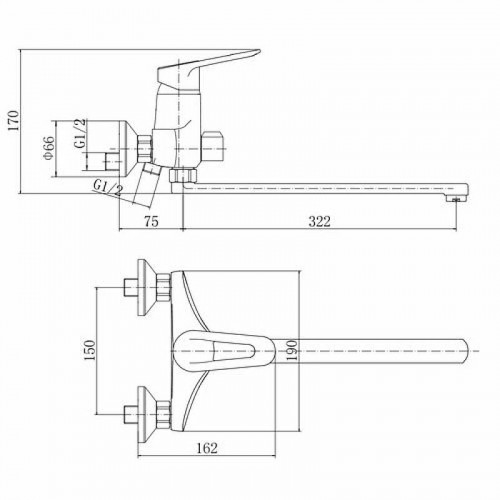 Смеситель для ванны Fashun A2207 универсальный цвет Хром