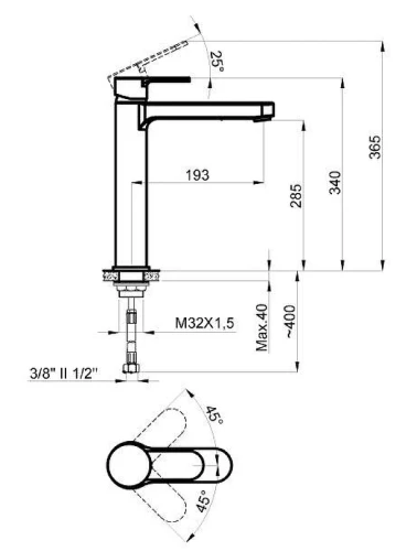 Смеситель для раковины Azario Tevis AZ-15494551 цвет Хром