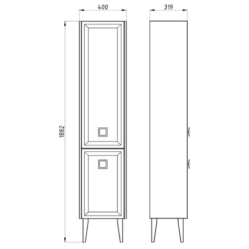 Шкаф пенал ASB-Woodline Риола 40 12421 цвет Белый матовый